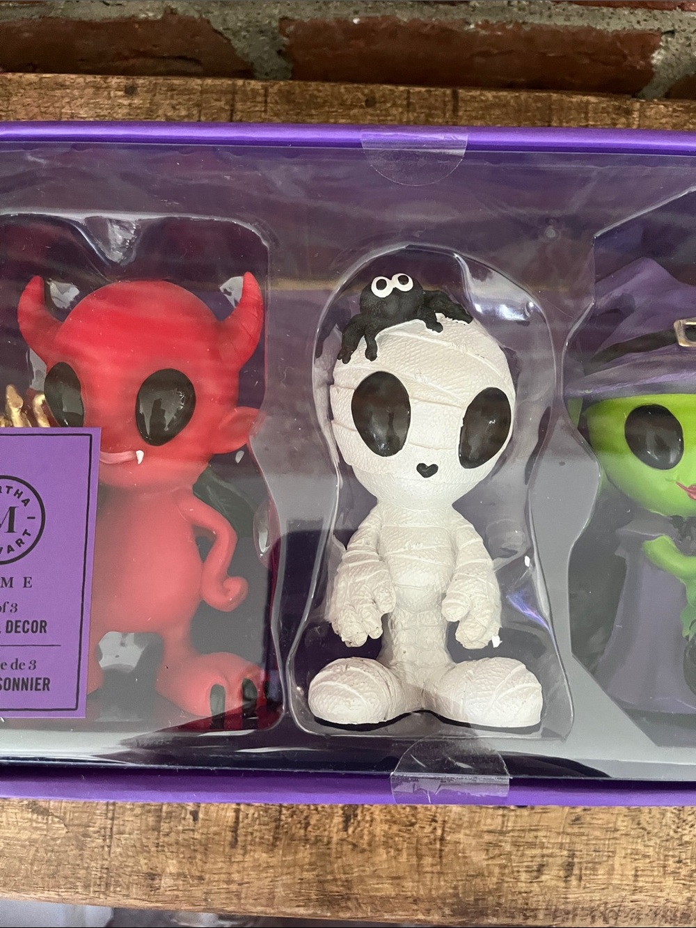 Martha Stewart Red Devil, White Mummy & Green Witch Alien Figurine Set - Picture 2 of 15